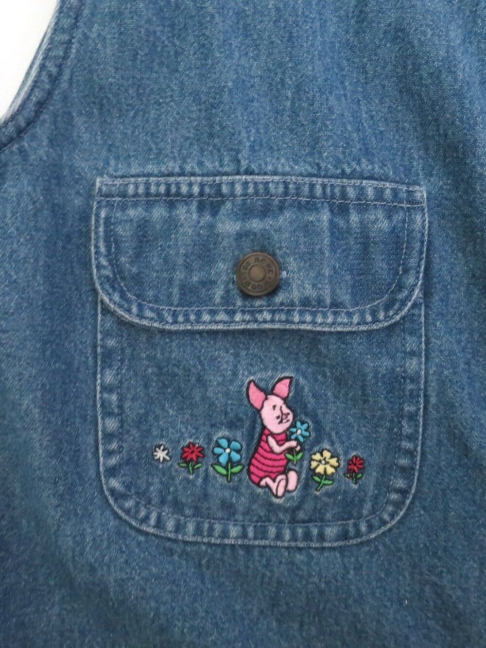 Vintage Winnie The Pooh Embroidered Denim Button Down Shirt Size S - Picture 6 of 10